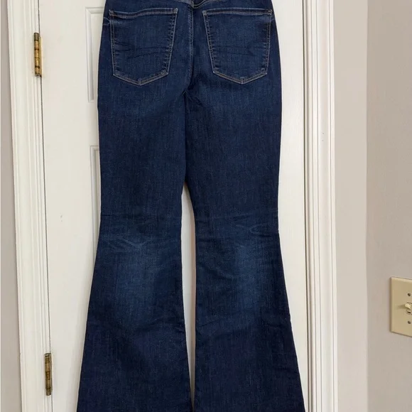 American Eagle Outfitters Dark Blue Flare Jeans - Picture 2 of 3